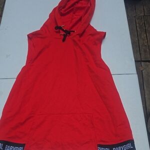 Rue21 Bright Red Sleeveless Hooded Tunic